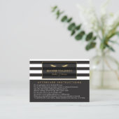 Goldene Augenblicke mit Stripes Lash Salon Afterca Visitenkarte (Stehend Vorderseite)