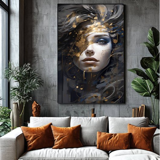 Goldene Aura Leinwanddruck