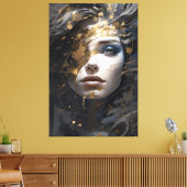 Goldene Aura Leinwanddruck (Insitu (Wohnzimmer))