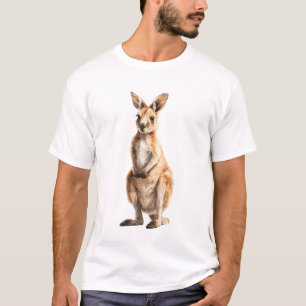 Goldene australische Känguru-Illustration auf Schw T-Shirt