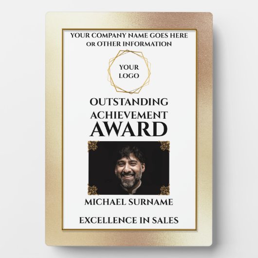 Goldene Auszeichnung für DIY-Logo Fotoplatte (Vorderseite)