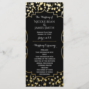 Goldene Baby-Atem-Blumen-Trauerhochzeitsprogramm Programm