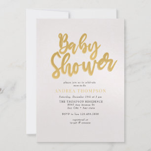 Goldene Babyparty Einladung
