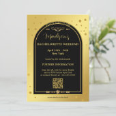 Goldene Bachelorette Wochenendreise Einladung (Stehend Vorderseite)