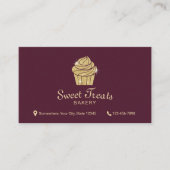 Goldene Bäckerei Süßigkeiten Leckereien Burgund Ro Visitenkarte (Vorderseite)