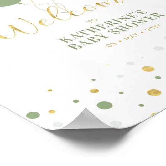 Goldene Balkone | Baby-Dusche Willkommen Poster (Ecke)