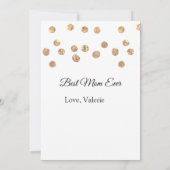 Goldene Bälle Glitzer Mama gibt Mutter je einen Na Einladung (Rückseite)