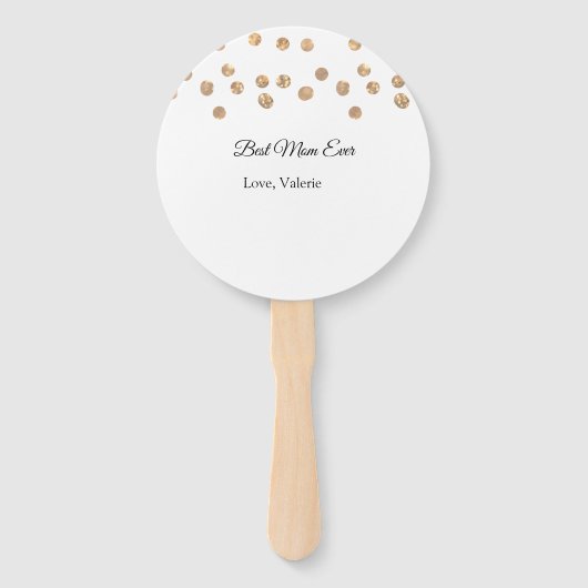 Goldene Bälle Glitzer Mama gibt Mutter je einen Na Fächer (Vorderseite)