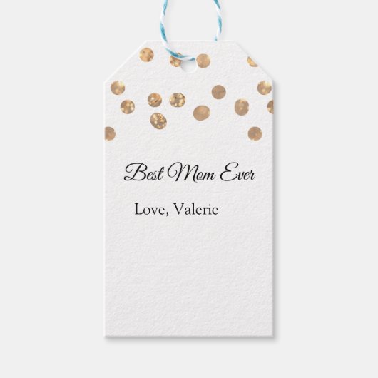 Goldene Bälle Glitzer Mama gibt Mutter je einen Na Geschenkanhänger (Vorderseite)