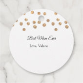 Goldene Bälle Glitzer Mama gibt Mutter je einen Na Geschenkanhänger (Rückseite)