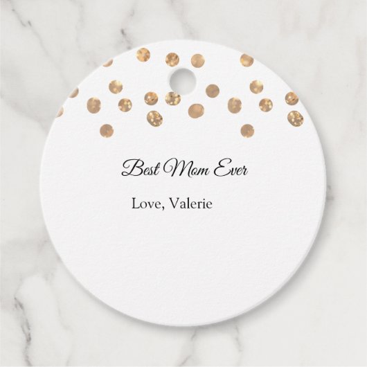 Goldene Bälle Glitzer Mama gibt Mutter je einen Na Geschenkanhänger (Vorderseite)