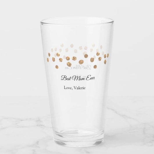Goldene Bälle Glitzer Mama gibt Mutter je einen Na Glas (Vorderseite)