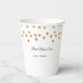 Goldene Bälle Glitzer Mama gibt Mutter je einen Na Pappbecher (Rückseite)