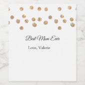 Goldene Bälle Glitzer Mama gibt Mutter je einen Na Weinetikett (Einzelnes Label)