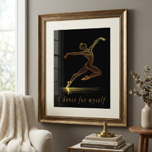 Goldene Balletttänzerin Illustration: Grazie in Be Fotodruck