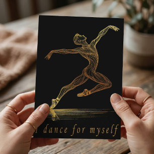 Goldene Balletttänzerin-Illustration: Grazie in Be Postkarte
