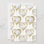 Goldene Balloons Babydusche Einladung (Rückseite)