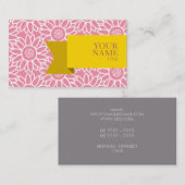 Goldene Band-Rosa-Sorbett-Sonnenblume Visitenkarte (Vorne/Hinten)