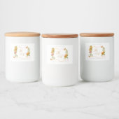Goldene Bandmonogramm-Hochzeit Lebensmitteletikett (Flaschen)