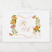 Goldene Bandmonogramm-Hochzeit Lebensmitteletikett (Einzelnes Label)