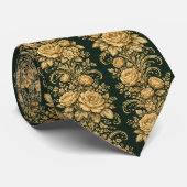 Goldene Barock-Blumen-Eleganz Krawatte (Gerollt)