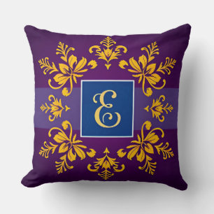Goldene Barock-Buchstabe E Klassischer Monogramm-S Kissen