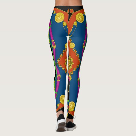 Goldene Barockkette: Elegantes Muster. Leggings (Rückseite)