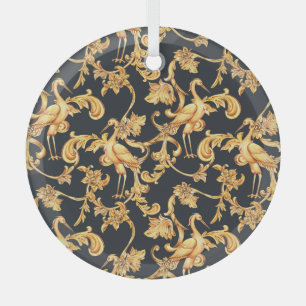 Goldene Barockkrane: Rokoko-Ornament. Ornament Aus Glas