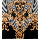 Goldene Barockschmuck Duschvorhang (Vorderseite)
