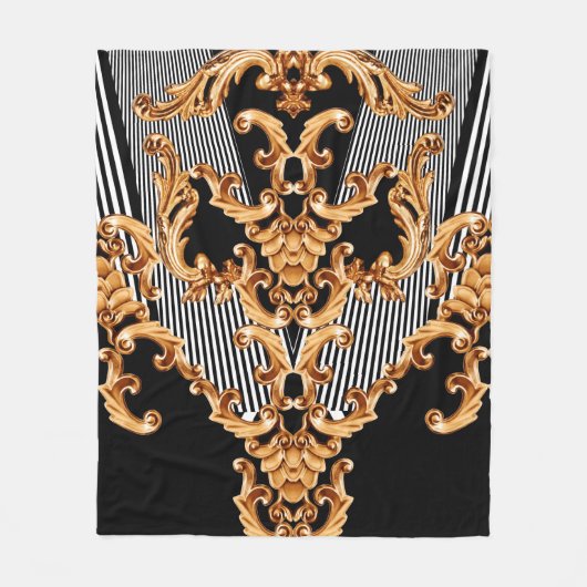 Goldene Barockschmuck Fleecedecke (Vorderseite)