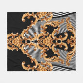 Goldene Barockschmuck Fleecedecke (Vorderseite (Horizontal))
