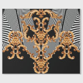 Goldene Barockschmuck Geschenkpapier (Flach)