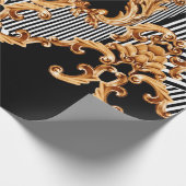 Goldene Barockschmuck Geschenkpapier (Ecke)