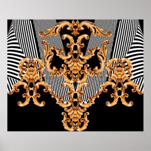 Goldene Barockschmuck Poster