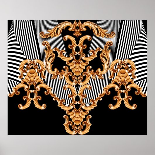 Goldene Barockschmuck Poster (Vorne)