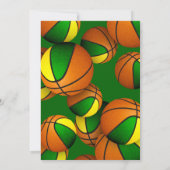 Goldene Basketball Kinder Sport Geburtstag Einladung (Rückseite)