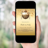 Goldene Bauble-Stars Weihnachtsfest Party Einladung