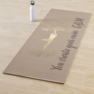 Goldene Baum-Silhouette - Sie schaffen Ihre eigene Yogamatte