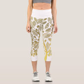 Goldene Bäume Capri Leggings (Vorderseite)