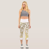 Goldene Bäume Capri Leggings (Vorderseite)