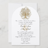 Goldene Bäume Einladung zur Hochzeit (Vorderseite)