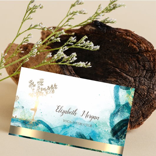 Goldene Bäume Frauen Silhouette Abstrakt Visitenkarte