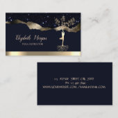 Goldene Bäume Frauen Silhouette Schwarzer Glitzer Visitenkarte (Vorne/Hinten)