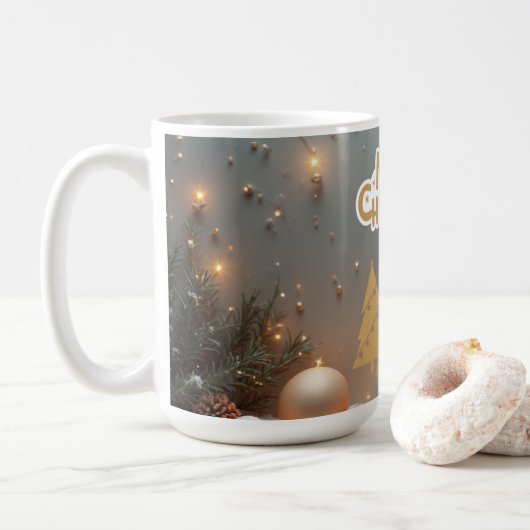 Goldene Bäume Kaffeetasse (Mit Donut)