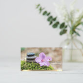 Goldene Bäume Silhouette Landschaft Yoga Visitenkarte (Stehend Vorderseite)