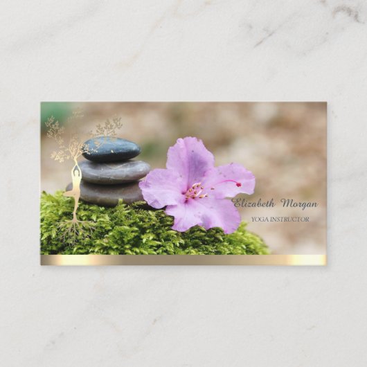 Goldene Bäume Silhouette Landschaft Yoga Visitenkarte (Vorderseite)