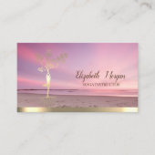 Goldene Bäume Silhouette, Zen Sunset Beach Visitenkarte (Vorderseite)