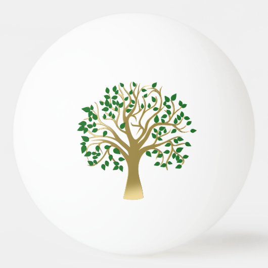 Goldene Bäume Tischtennisball (Rückseite)