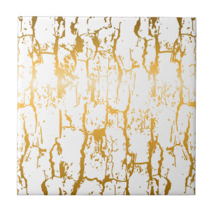 Goldene Baumrindenrisse Fliese
