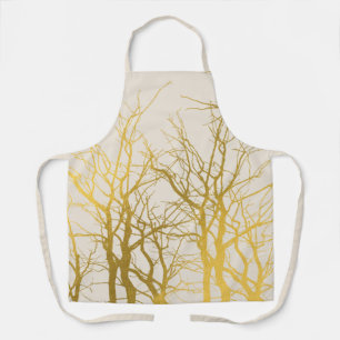 Goldene Baumzweig-Muster Beige Hintergrund Schürze
